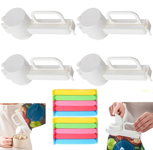 Airtight Food Bag Clips with Pour Spout