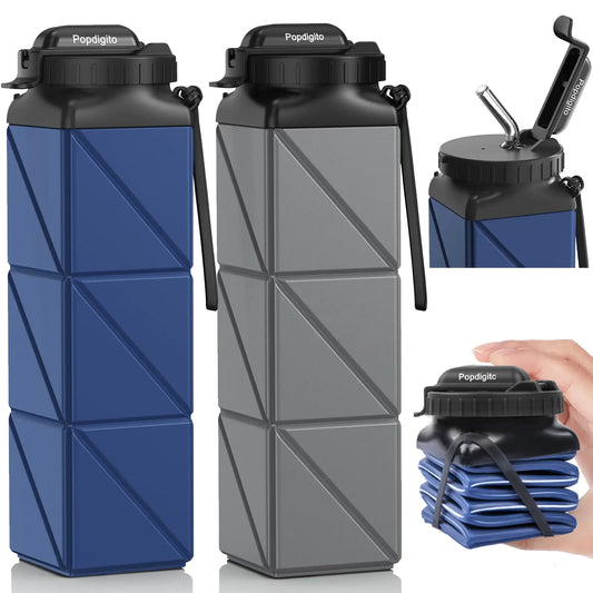 Popdigito FlexiFlask 20.6oz Collapsible Silicone Bottles